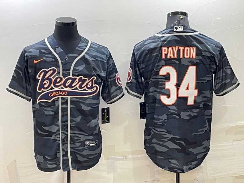 Men's Chicago Bears Blank #34 Walter Payton Grey Camo With Patch Cool Base Stitched Baseball Jerseys,We sell and wholesale Men's Chicago Bears Blank #34 Walter Payton Grey Camo With Patch Cool Base Stitched Baseball Jerseys on line form chian!